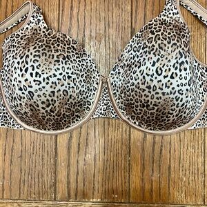 Bali Womens One Smooth U Underwire Bra Lined 42DD Animal Print